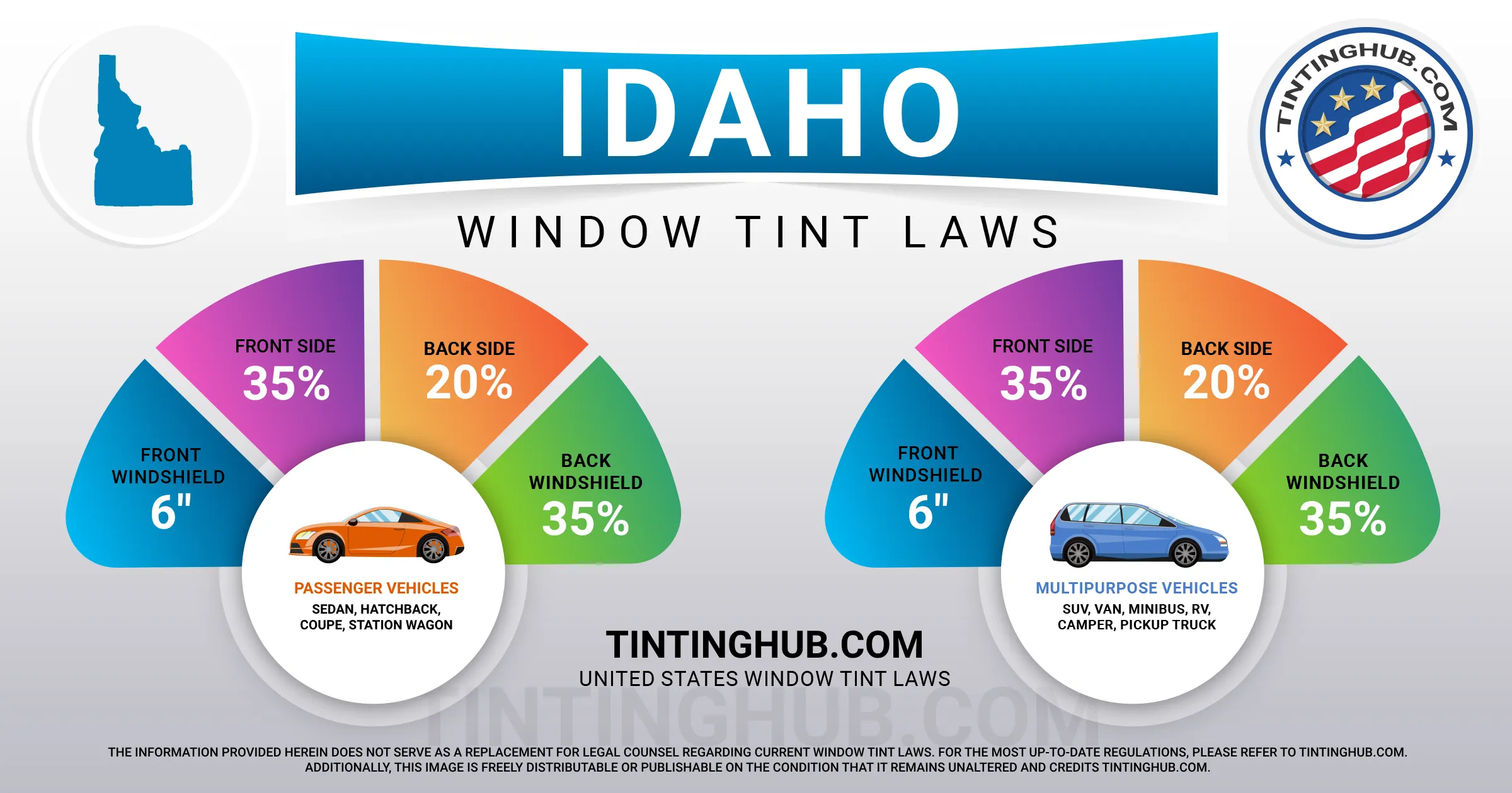 Idaho Automobile Window Tint Laws