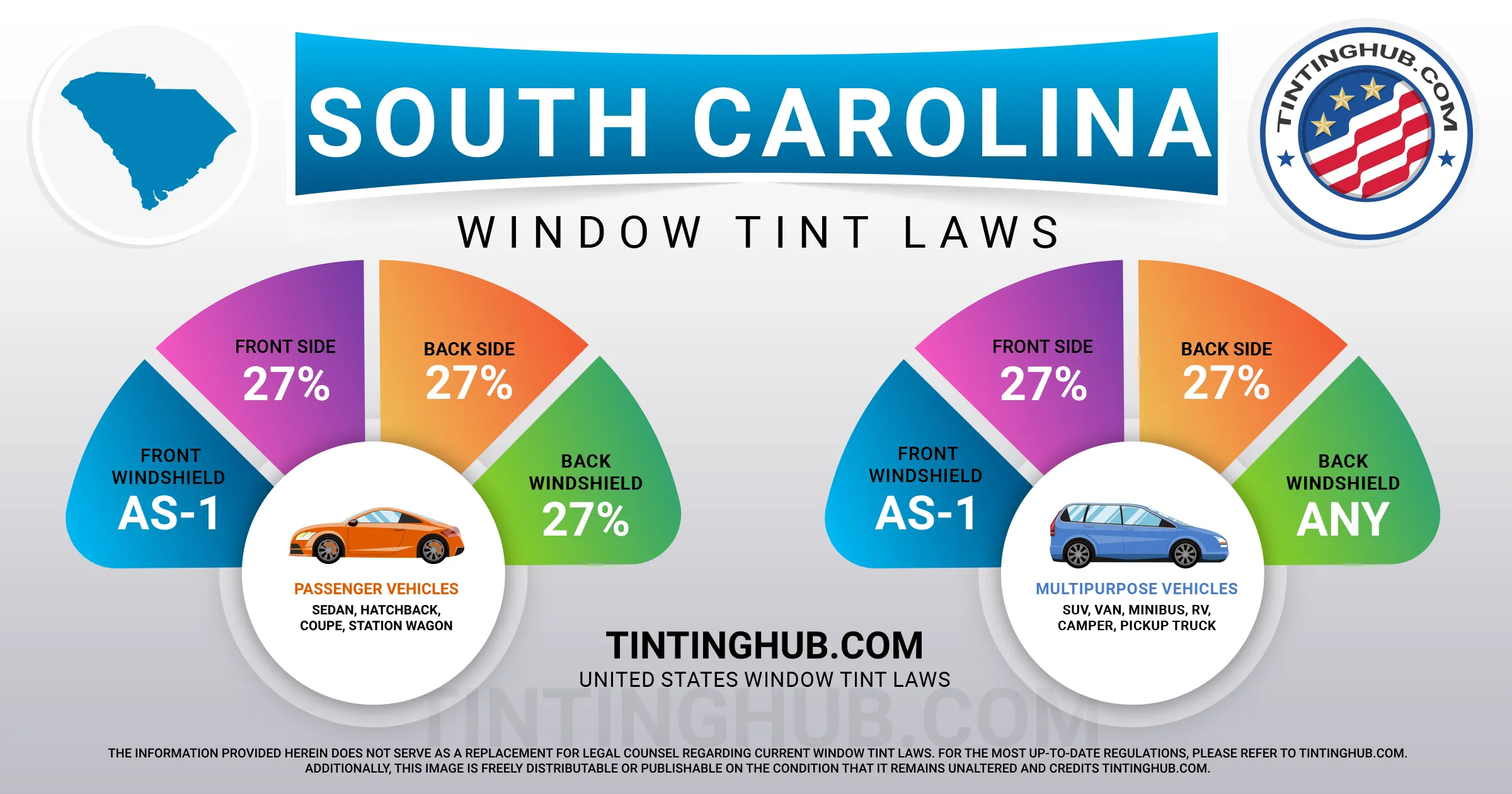 South Carolina Automobile Window Tint Laws