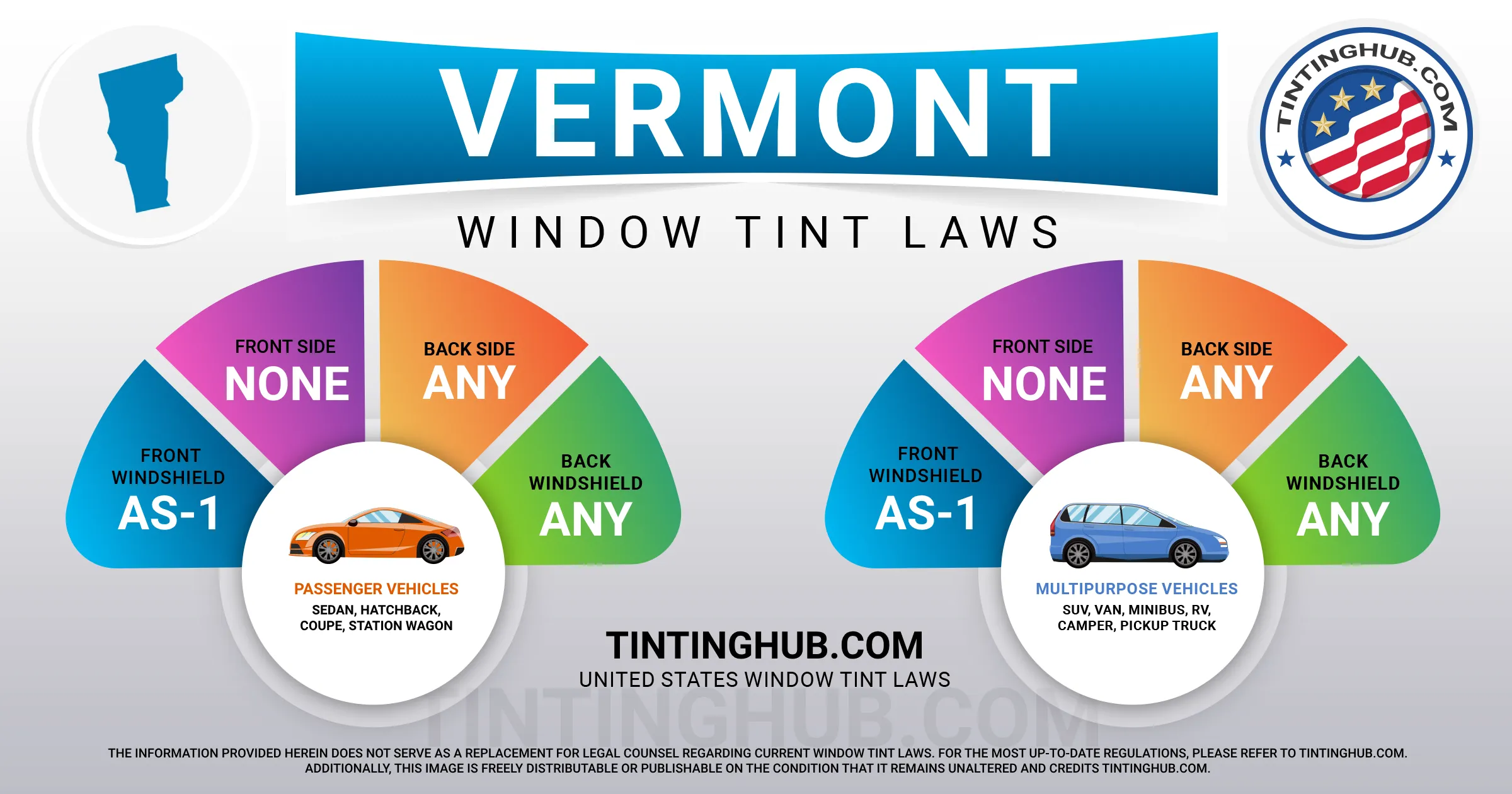Vermont Automobile Window Tint Laws
